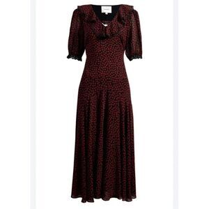 New! Reformation Evra Lace Trim Maxi Dress in Rowan Sz 12 $278